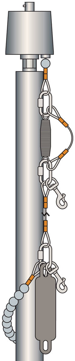 Illustration of Internal Halyard for Flagpoles 40' through 80'