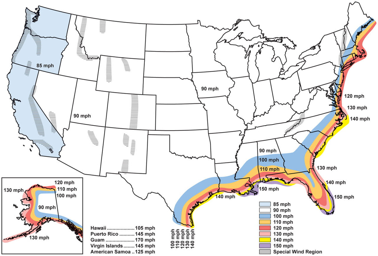 Wind Load Chart for the United States