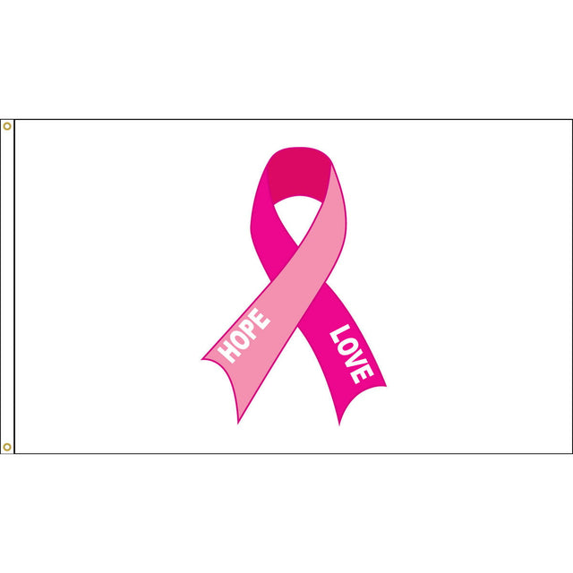 Pink Ribbon Flag - Hope and Love