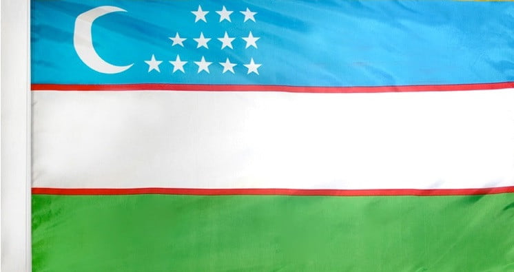 Uzbekistan - Flag with Pole Sleeve