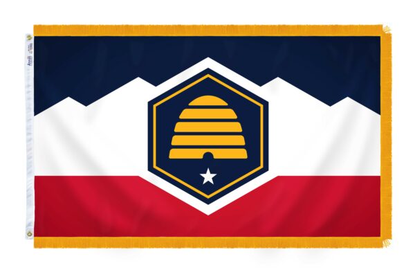 Utah - state flag with fringe - for indoor use