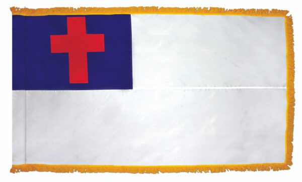 Christian flag with fringe - for indoor use