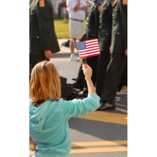 Hand Held American Flag - Unhemmed