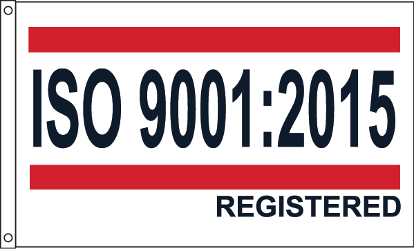 ISO 9001:2015 - Red/White/Blue Flag