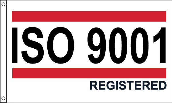 ISO 9001 - Red/White/Blue Flag