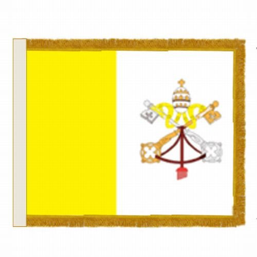 Papal flag with fringe - for indoor use