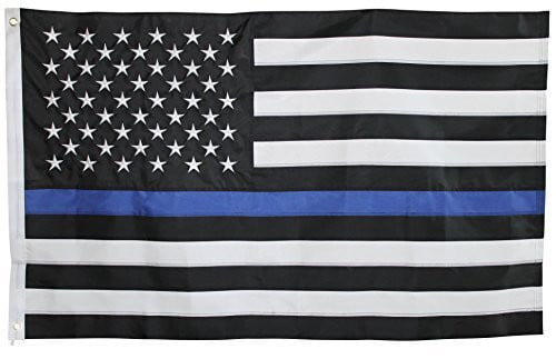 Thin Blue Line American Flag - 3'x5' - For Outdoor Use