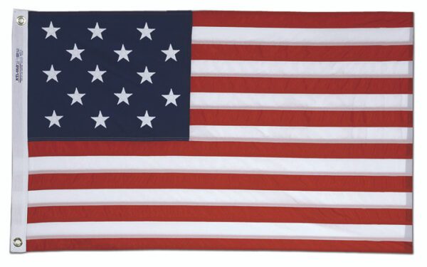 Star spangled (15 stars) american flag - 3'x5'