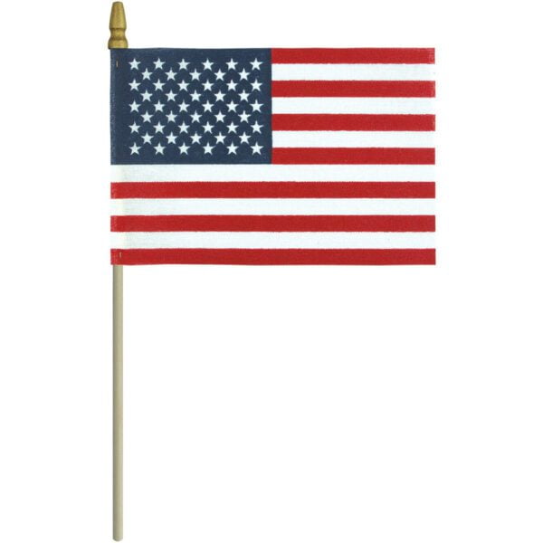 Hand held american flag - unhemmed