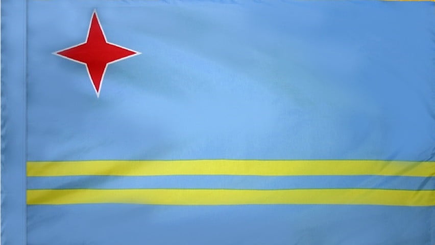 Aruba Flag with Pole Sleeve - For Indoor Use