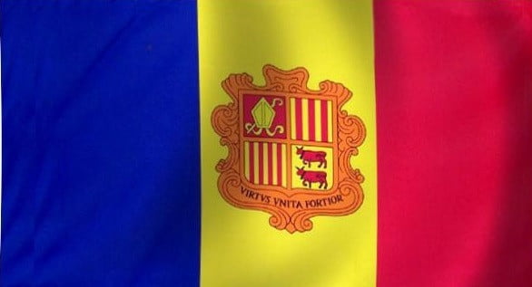 Andorra Flag with Pole Sleeve - For Indoor Use