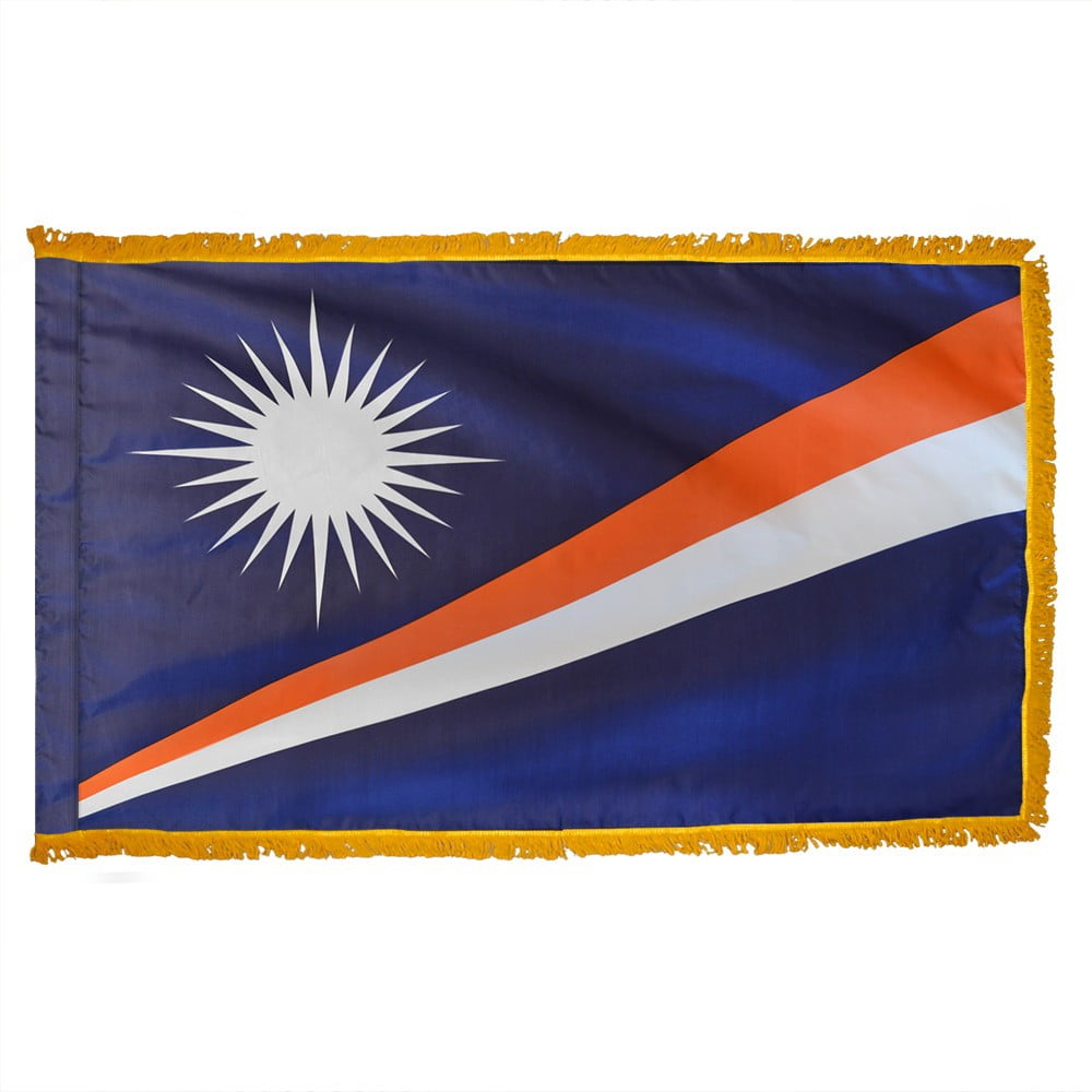 Marshall Islands Flag with Fringe - For Indoor Use