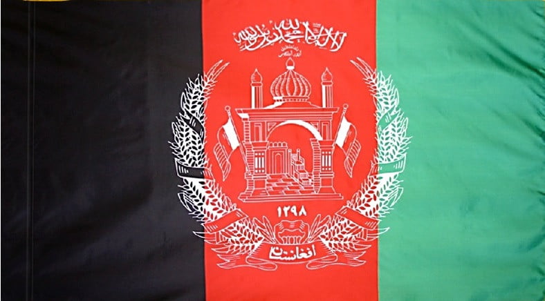 Afghanistan Flag with Pole Sleeve - For Indoor Use
