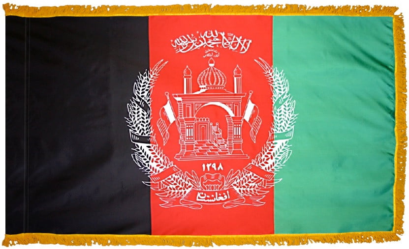 Afghanistan Flag with Fringe - For Indoor Use