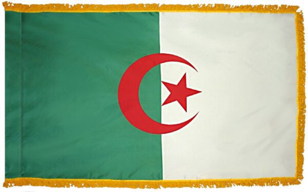 Algeria flag with fringe - for indoor use