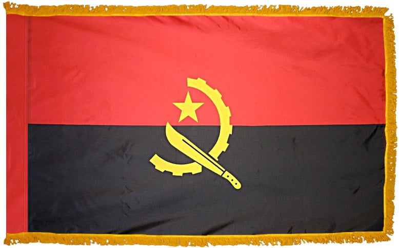 Angola Flag with Fringe - For Indoor Use