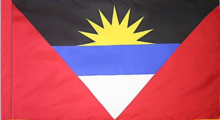 Antigua and Barbuda Flag with Pole Sleeve - For Indoor Use
