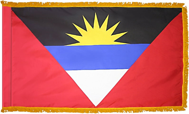 Antigua and Barbuda Flag with Fringe - For Indoor Use