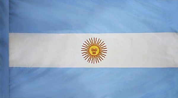 Argentina flag with pole sleeve - for indoor use