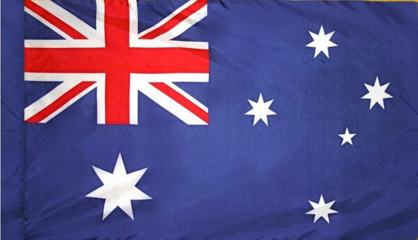 Australia flag with pole sleeve - for indoor use