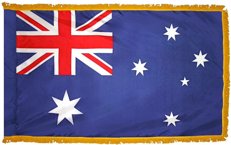 Australia Flag with Fringe - For Indoor Use