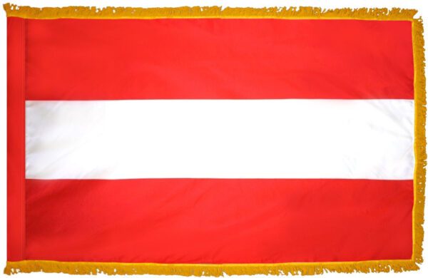 Austria flag with fringe - for indoor use