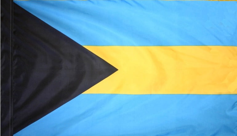 Bahamas Flag with Pole Sleeve - For Indoor Use
