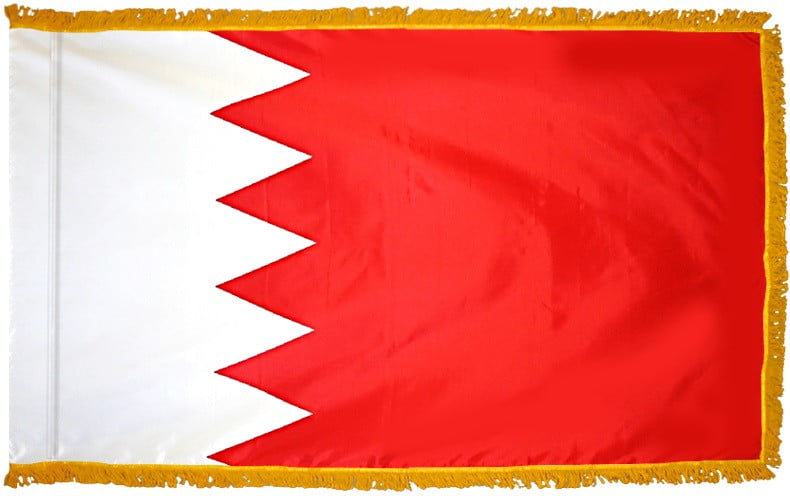 Bahrain Flag with Fringe - For Indoor Use