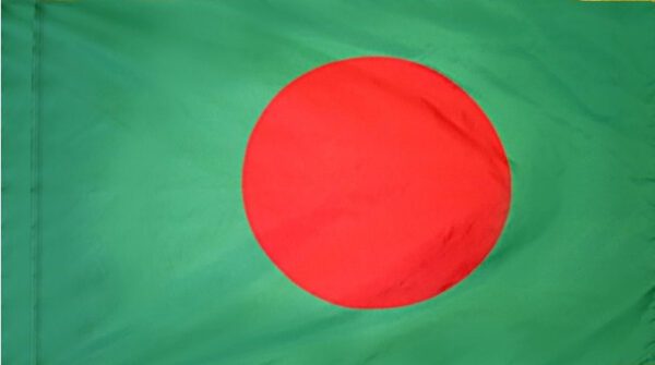 Bangladesh flag with pole sleeve - for indoor use