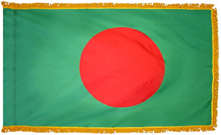 Bangladesh Flag with Fringe - For Indoor Use