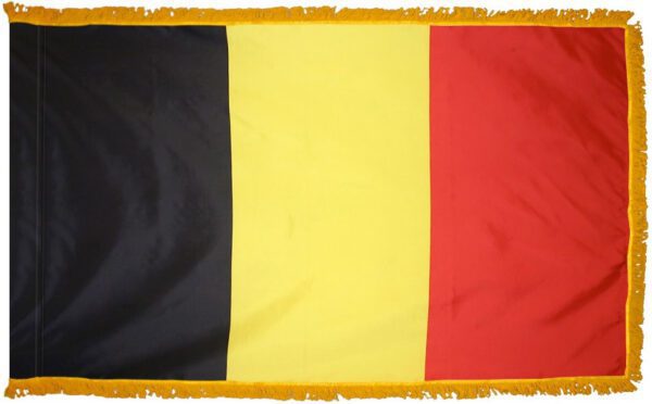 Belgium flag with fringe - for indoor use