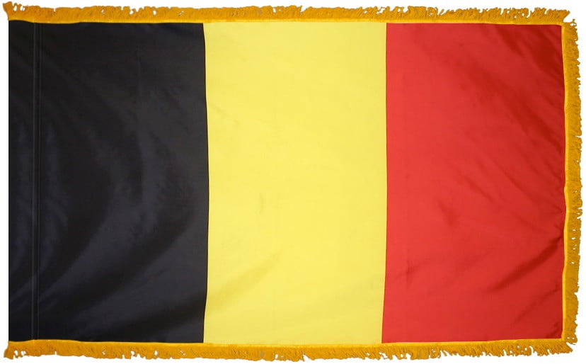 Belgium Flag with Fringe - For Indoor Use