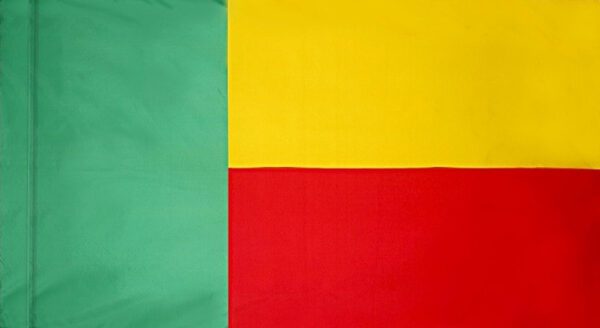 Benin flag with pole sleeve - for indoor use