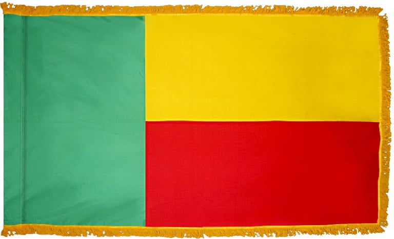 Benin Flag with Fringe - For Indoor Use