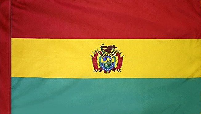 Bolivia Flag with Pole Sleeve - For Indoor Use
