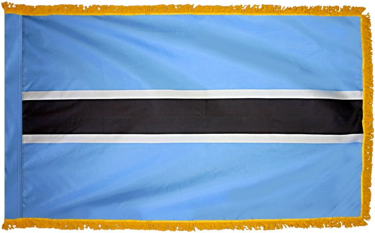Botswana Flag with Fringe - For Indoor Use