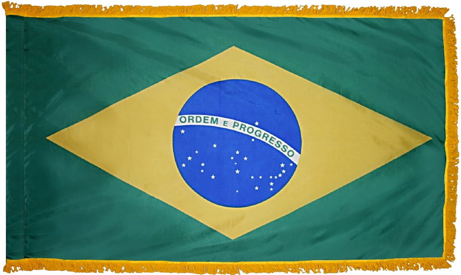 Brazil Flag with Fringe - For Indoor Use