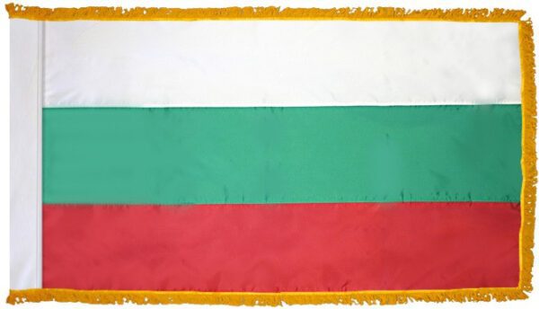 Bulgaria flag with fringe - for indoor use