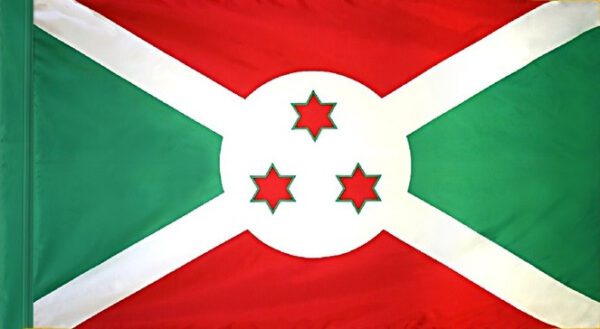 Burundi flag with pole sleeve - for indoor use