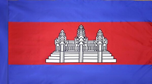 Cambodia flag with pole sleeve - for indoor use