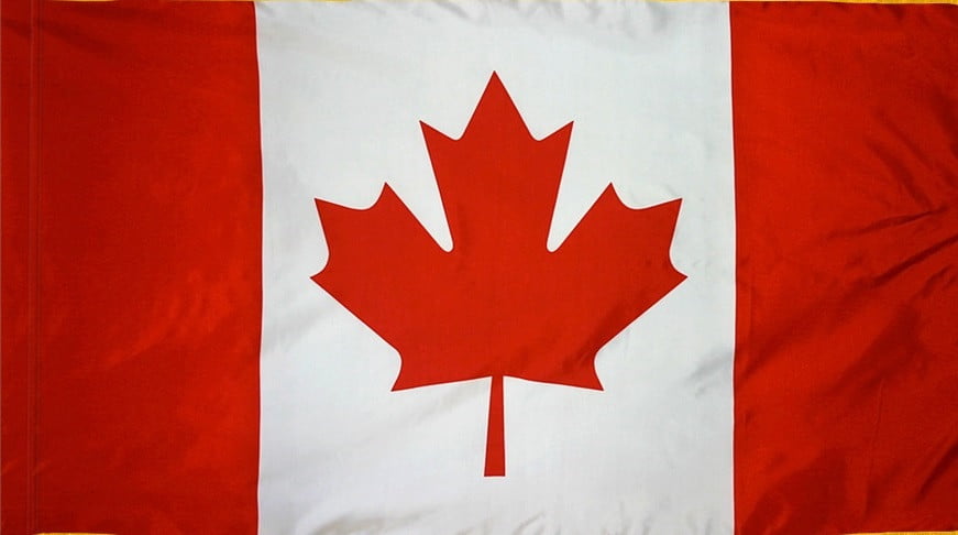 Canada Flag with Pole Sleeve - For Indoor Use