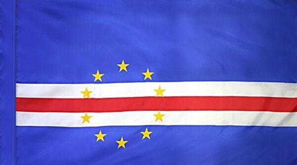 Cape verde flag with pole sleeve - for indoor use