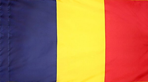 Chad flag with pole sleeve - for indoor use