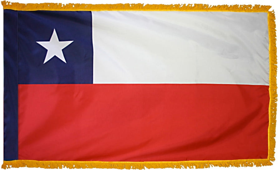 Chile Flag with Fringe - For Indoor Use