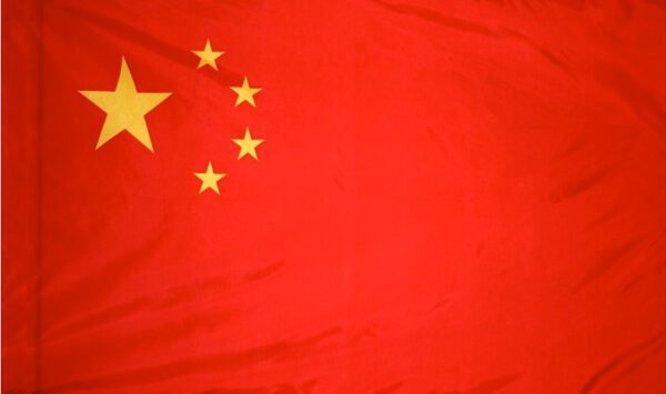 China flag with pole sleeve - for indoor use