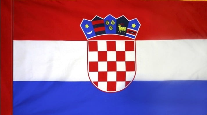 Croatia Flag with Pole Sleeve - For Indoor Use