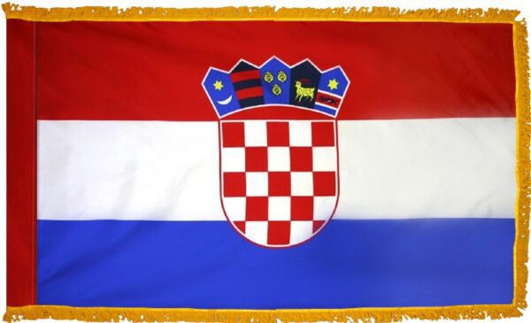 Croatia flag with fringe - for indoor use