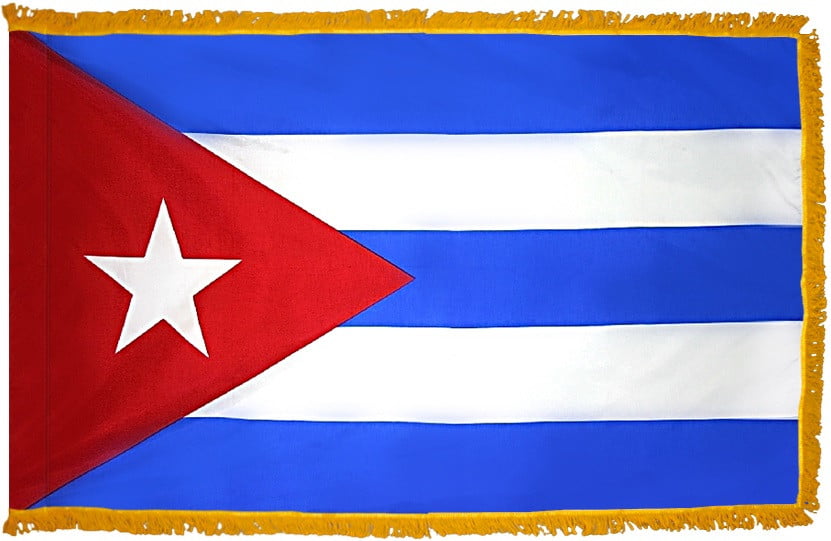 Cuba Flag with Fringe - For Indoor Use