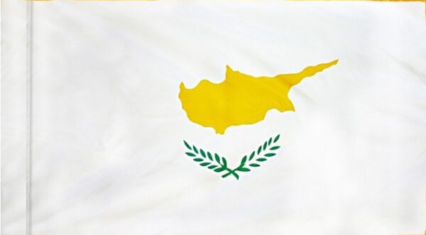 Cyprus flag with pole sleeve - for indoor use