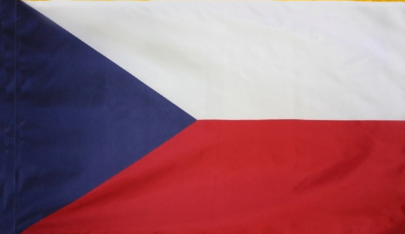 Czech Republic Flag with Pole Sleeve - For Indoor Use